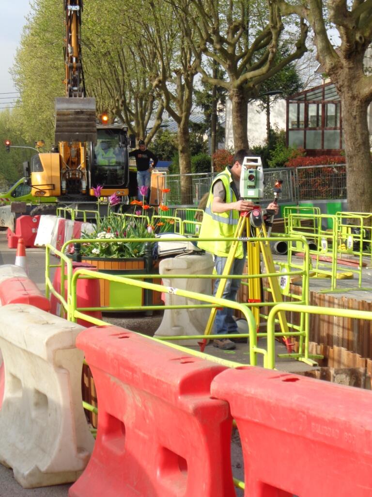 Relevé topographique sur chantier